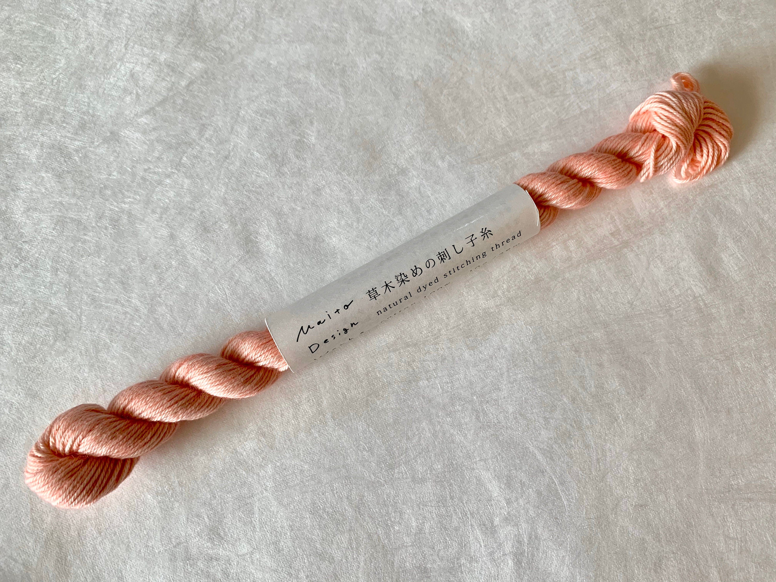 Maito - Natural Dyed Cotton Sashiko and Kogin Thread 38m Skein - Solid Sakura Pink