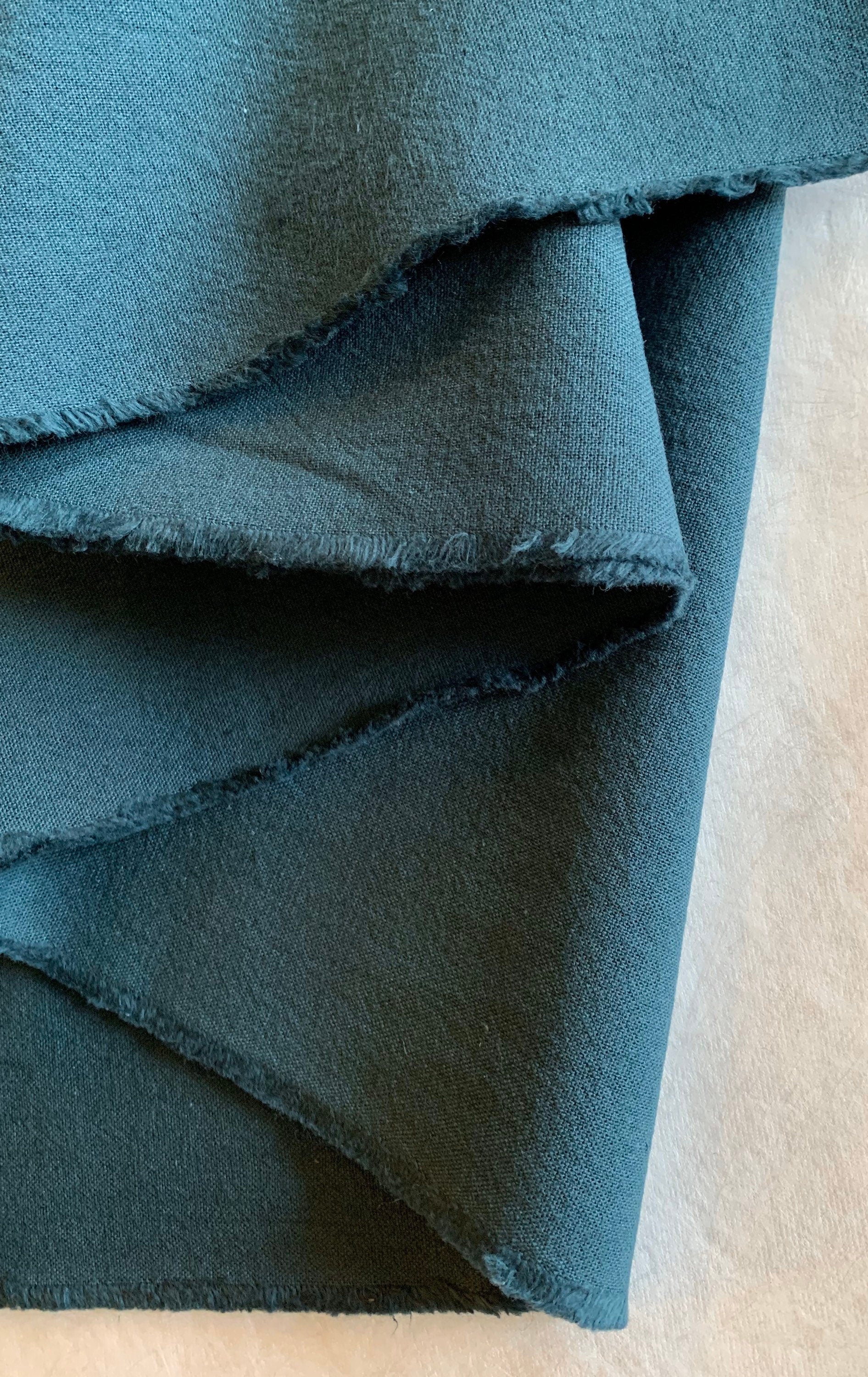 Cosmo Japanese cotton linen blend canvas fabric AD5188-261 dark peacock green