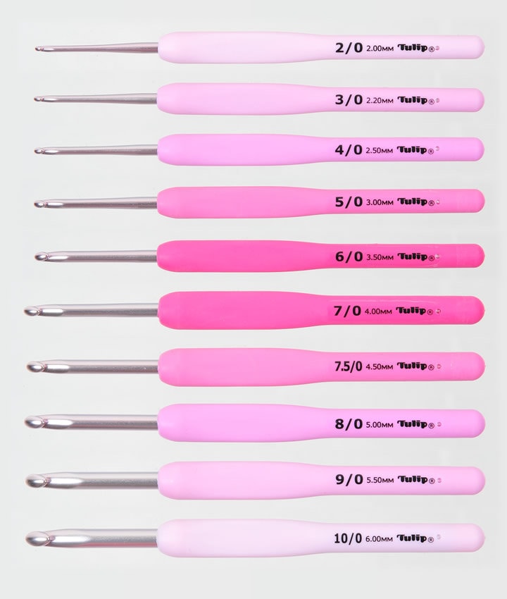Tulip - Large Hooks Singles "Etimo" Rose Crochet Hook with Cushion Grip - Pink