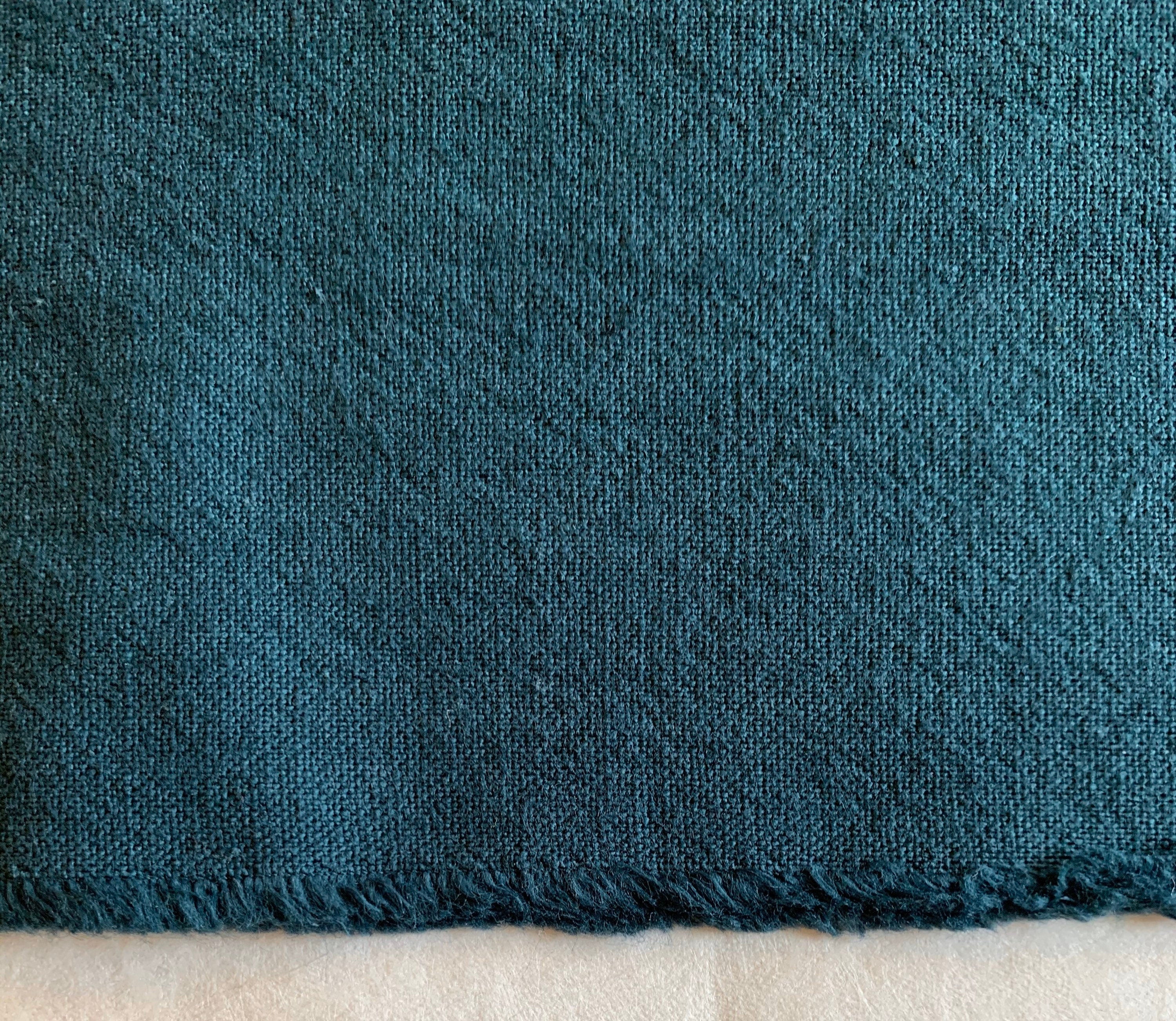 Cosmo Japanese cotton linen blend canvas fabric AD5188-261 dark peacock green