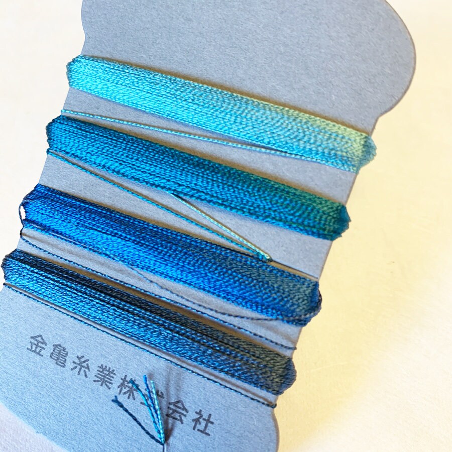 Kinkame - Silk Thread 4 Color Assortment - #6 Ocean (Blue, Green, Teal)