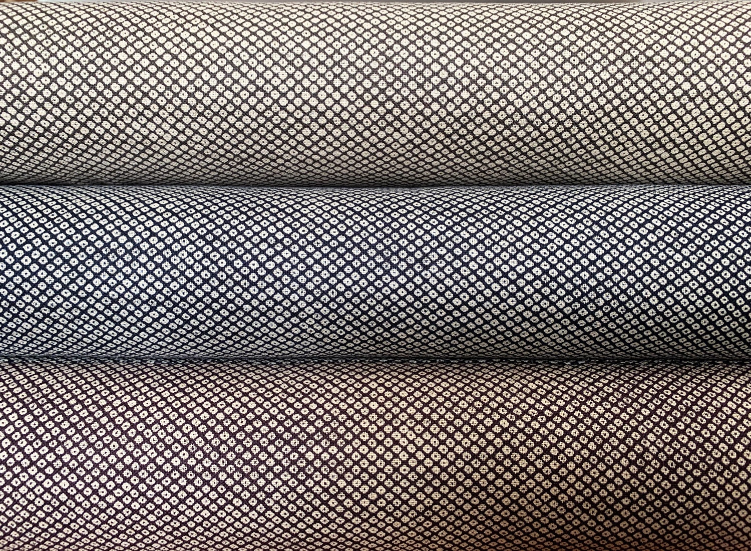 Sevenberry kanoko shibori print in gray brown and beige Japanese cotton fabric 88225-1-3