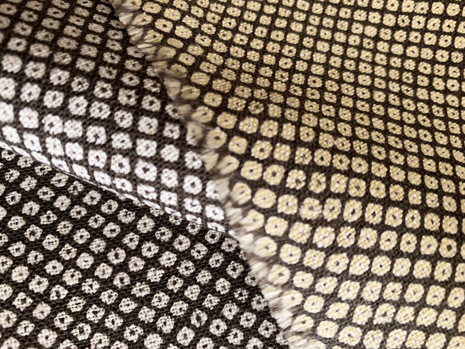 Sevenberry kanoko shibori print in gray brown and beige Japanese cotton fabric 88225-1-3