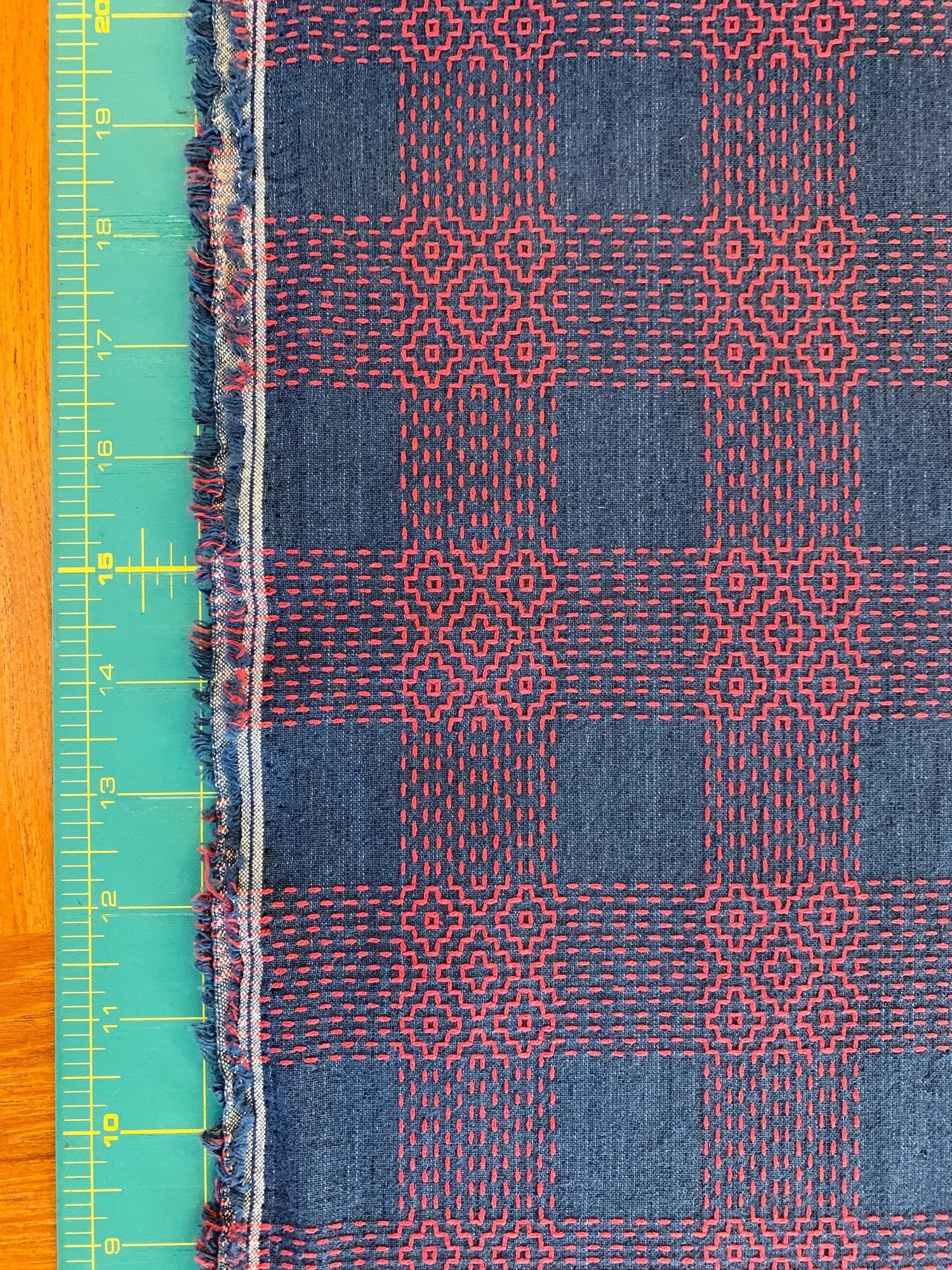 Olympus Sashiko fabric navy blue red Sakizomemomen S256E