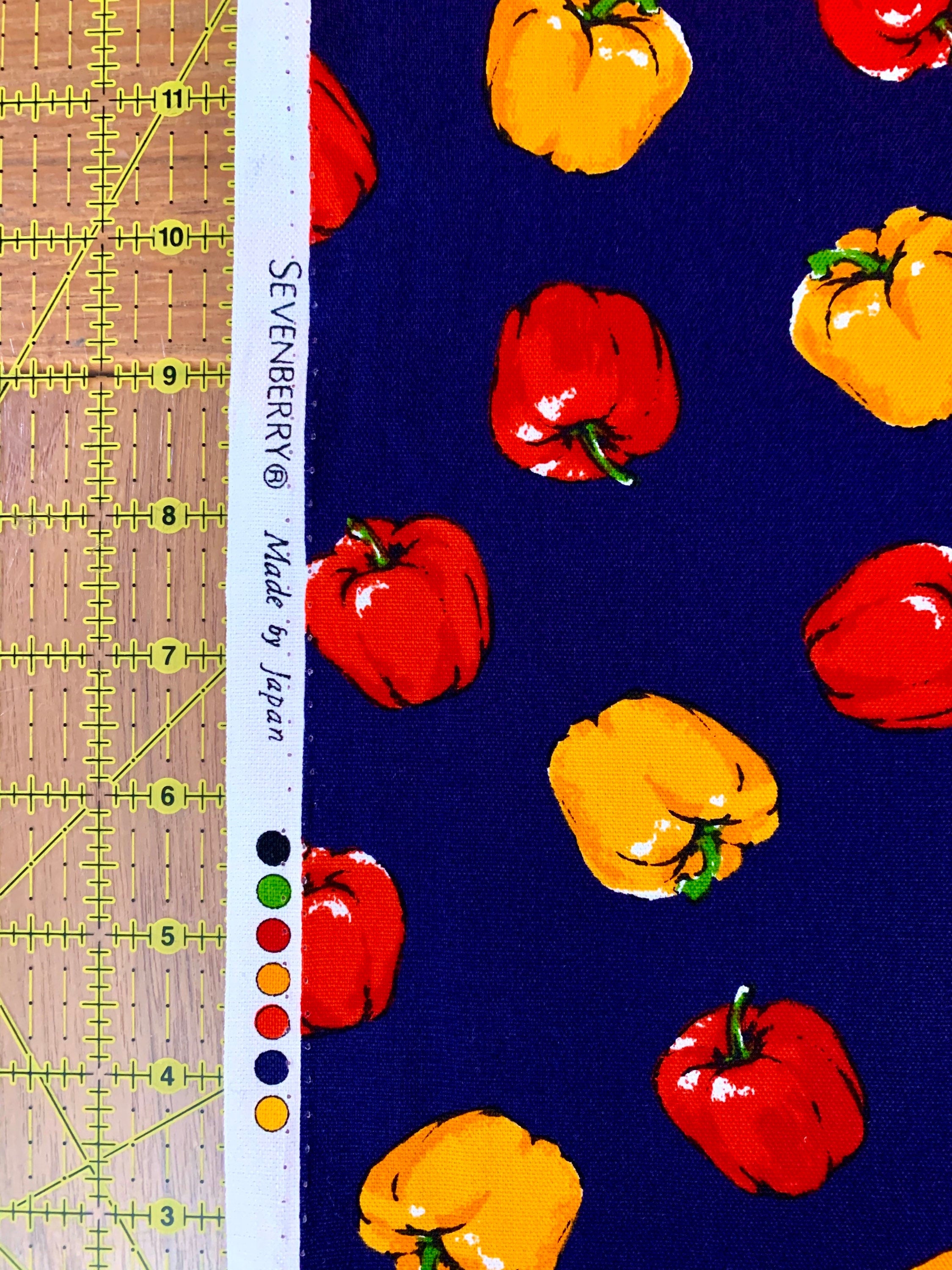 Sevenberry - SALE Bell Peppers Cotton Oxford - Blue Red Orange Yellow