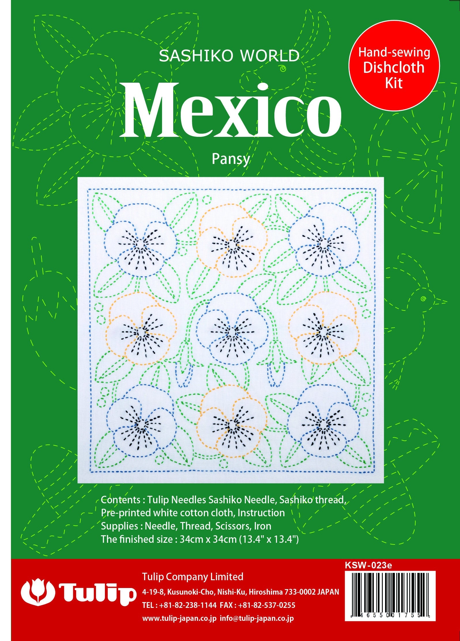 Tulip - World Mexico "Pansy" Sashiko Sampler Kit