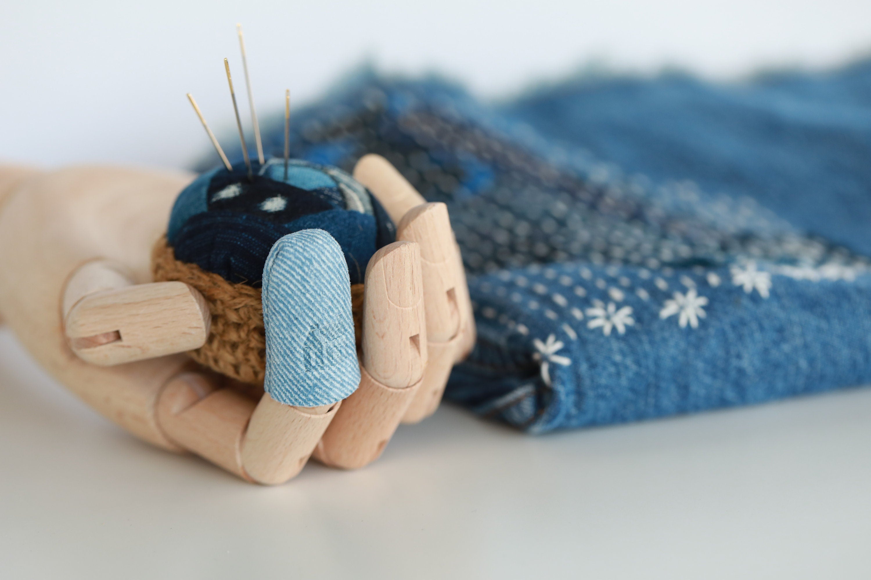 Little House “Denim” leather thimble