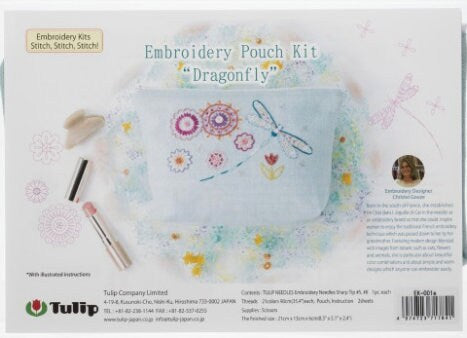 Tulip - Dragonfly Embroidery Sampler Pouch Kit