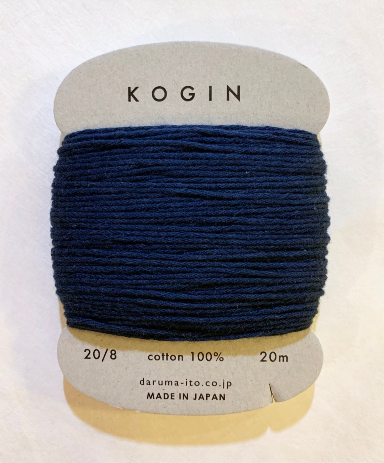 Daruma - Cotton Kogin Thread 20m Card 20/8 - #7 Indigo Blue