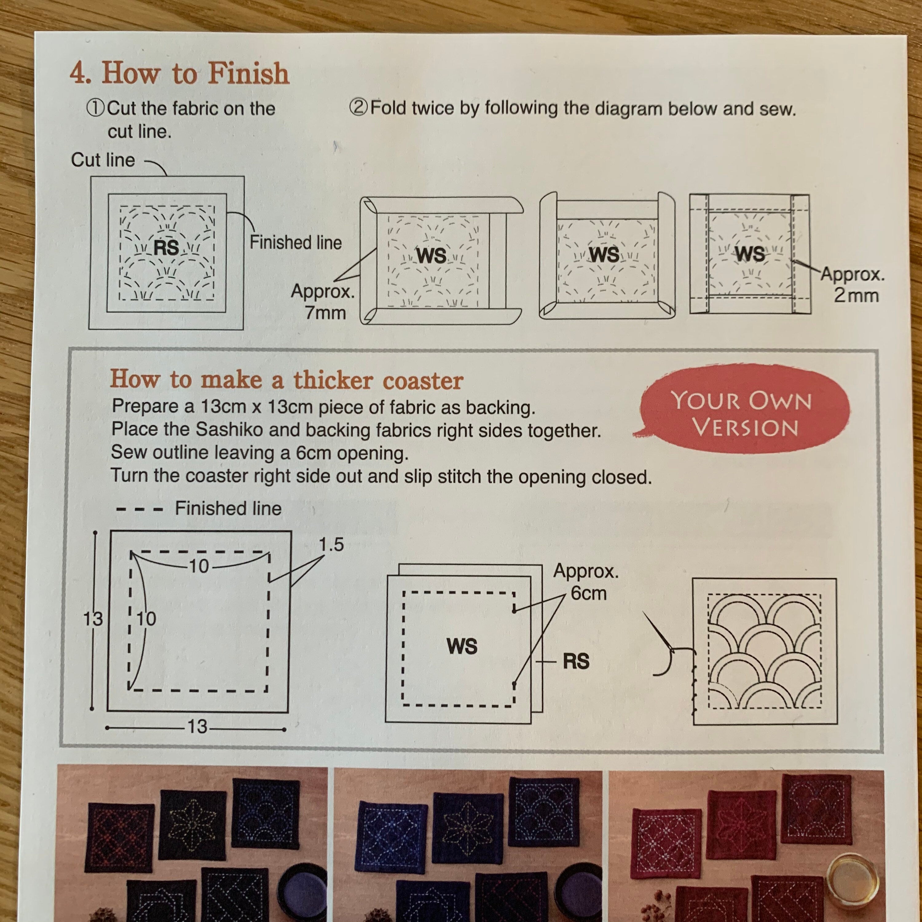 Olympus - Coaster Collection Cotton Sashiko Sampler Cloth - Five Colors