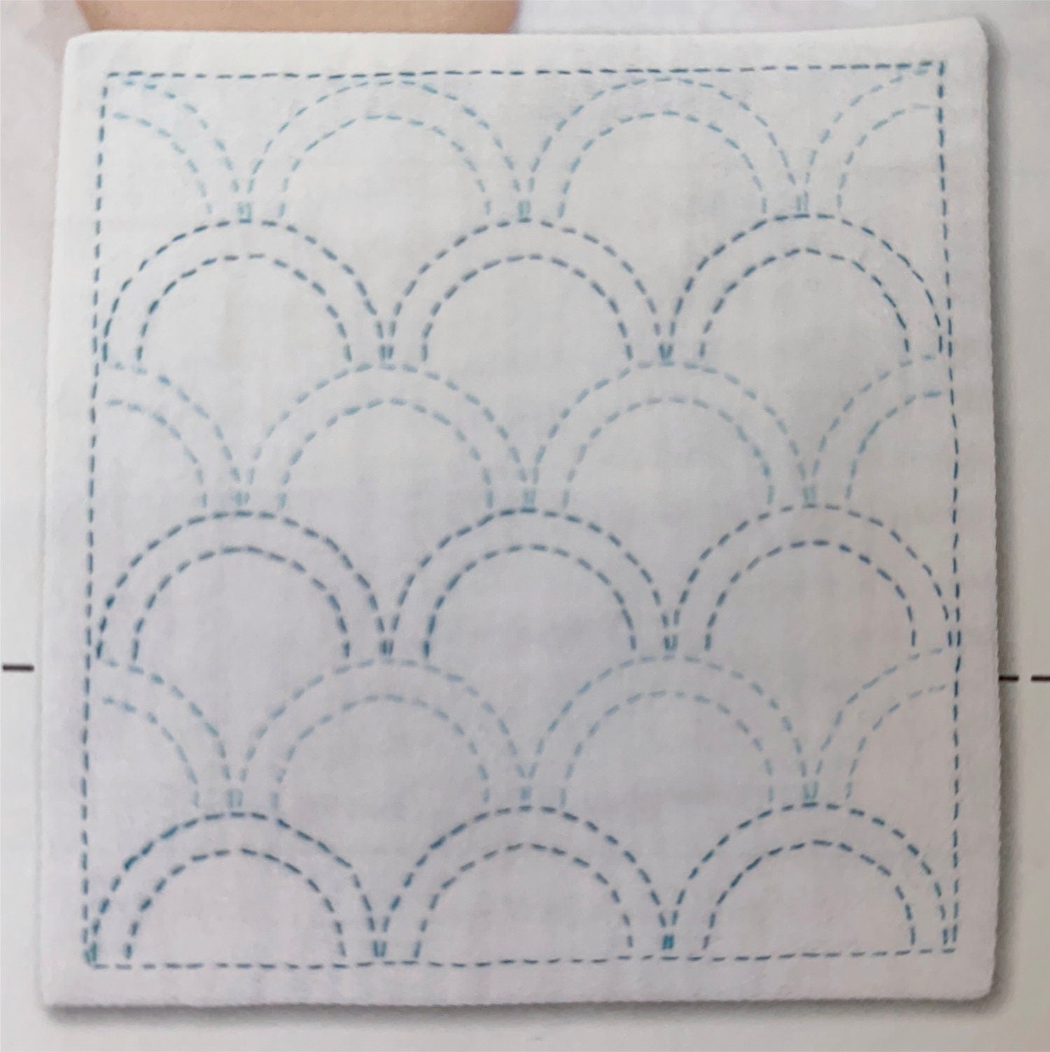 Olympus - Seigaiha Sashiko Handkerchief Sampler Kit - White