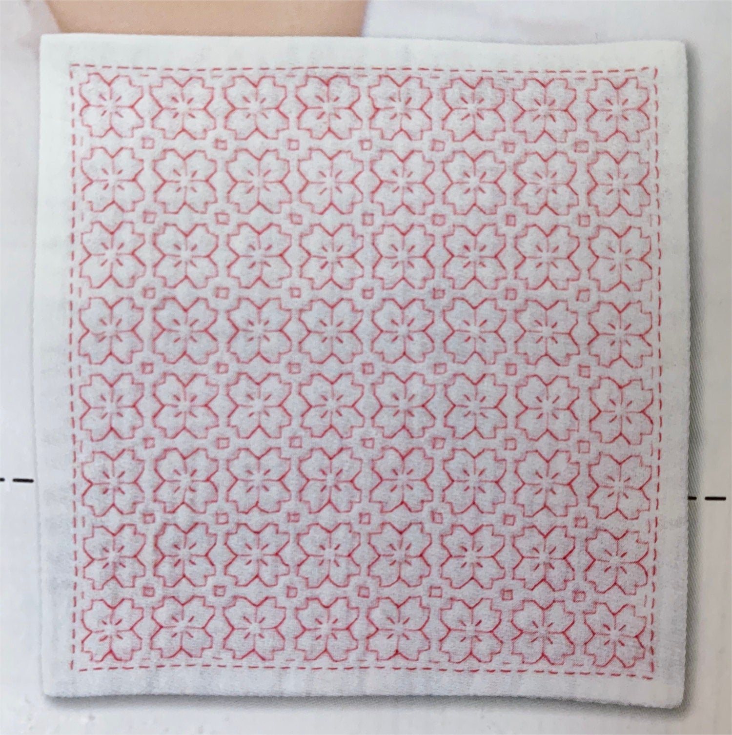 Olympus - Cherry Blossom Sashiko Handkerchief Sampler Kit - White