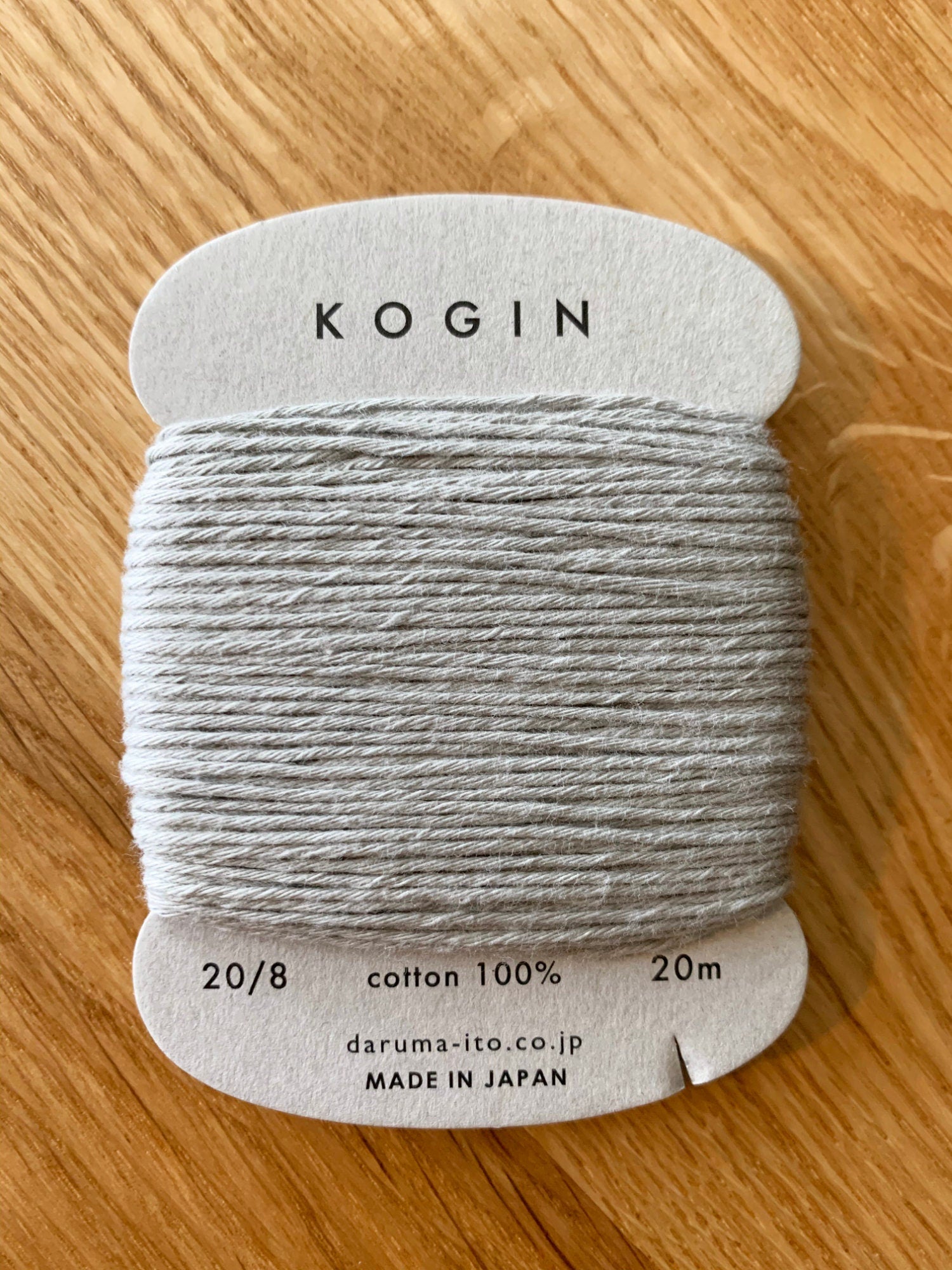 Daruma - Cotton Kogin Thread 20m Card 20/8 - #10 Gray