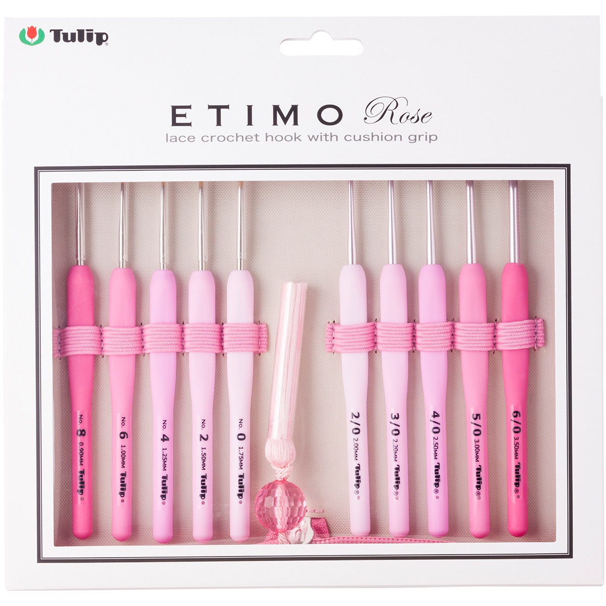 Tulip - Small Hooks Set "Etimo" Rose Cushion Grip Crochet Hooks - Pink