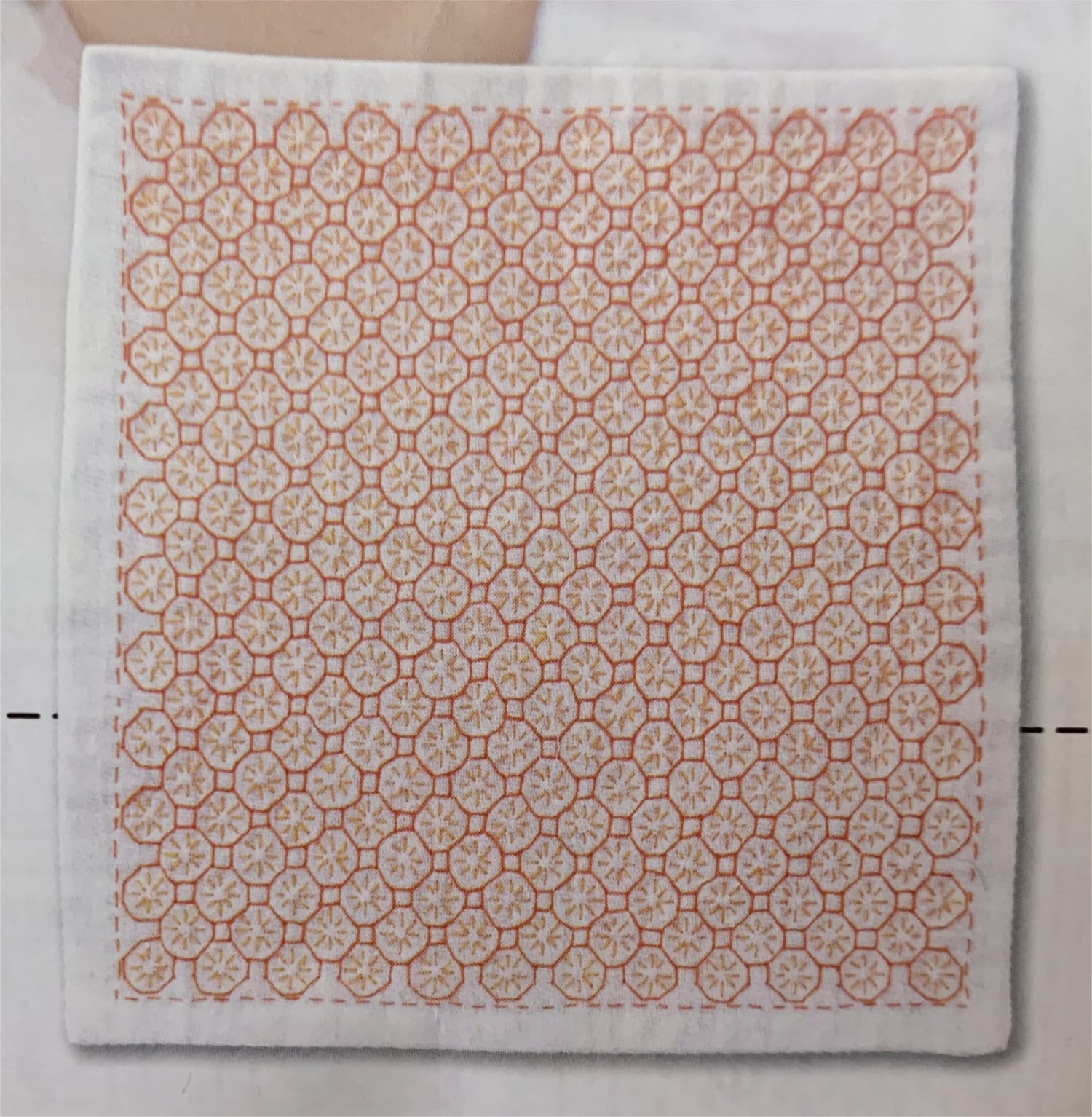Olympus - Orange Sashiko Handkerchief Sampler Kit - White