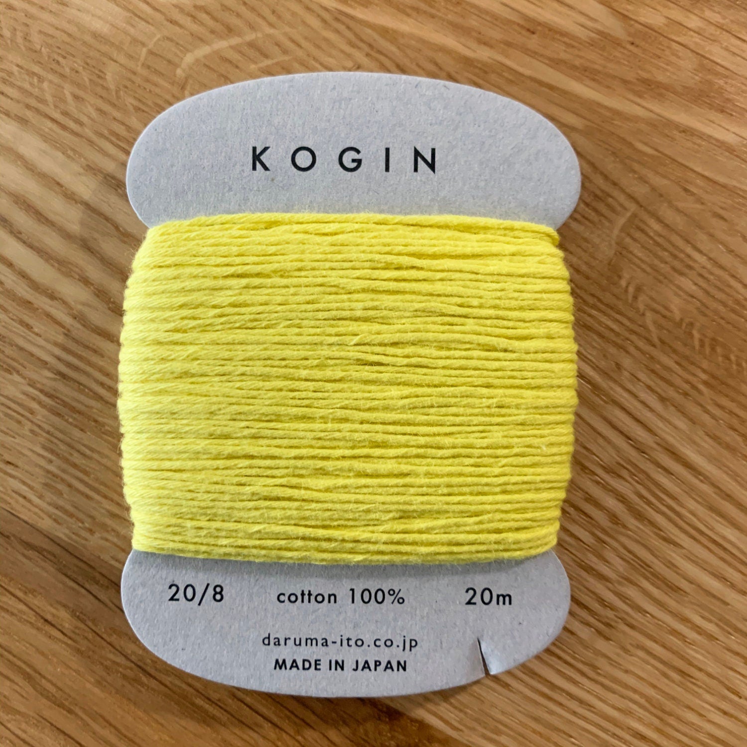 Daruma - Cotton Kogin Thread 20m Card 20/8 - #9 Yellow