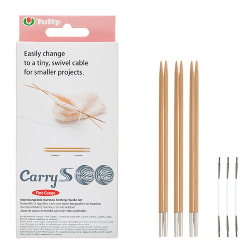 Tulip - CarryS Interchangeable Fine Gauge Knitting Needle Set - Bamboo