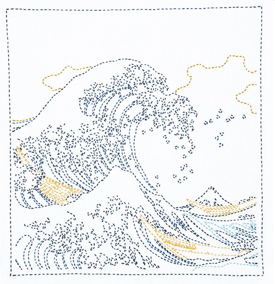 Olympus - Hokusai Collection "Great Wave Off Kanagawa" Sashiko Sampler Kit - White