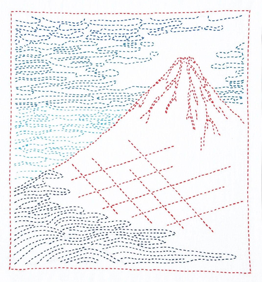 Olympus - Hokusai Collection "Fine Breezy Day" Sashiko Sampler Kit - White
