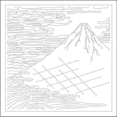 Olympus - Hokusai Collection "Fine Breezy Day" Cotton Sashiko Sampler Cloth - White or Navy