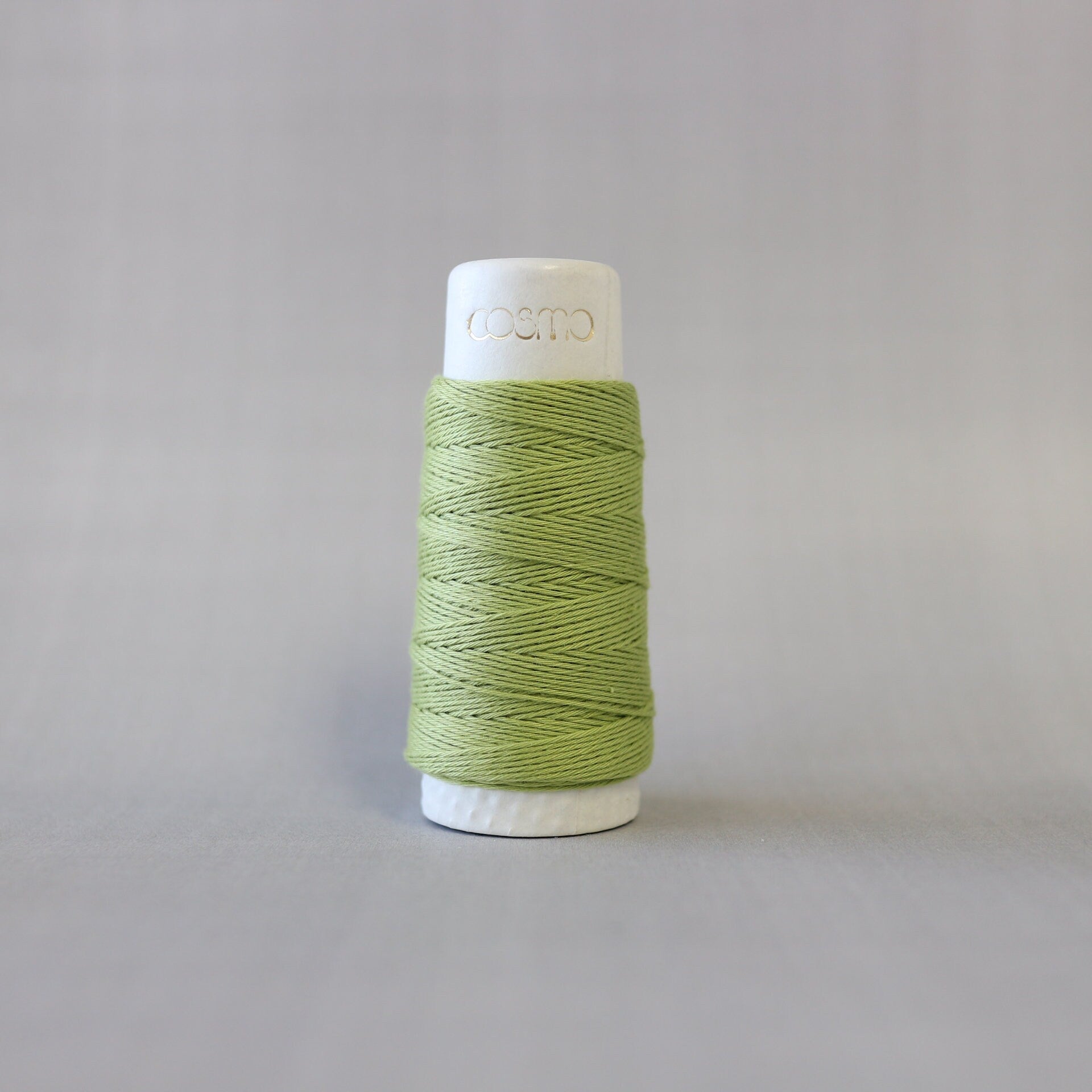 Lecien Cosmo - 'Hidamari' Cotton Sashiko Thread 30m Spool - Green Tea (Solid)
