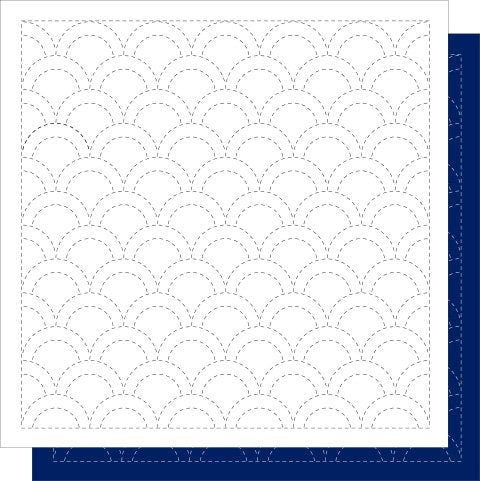 Daruma - Seigaiha Waves Cotton Sashiko Fukin Sampler Cloth - Blue or White