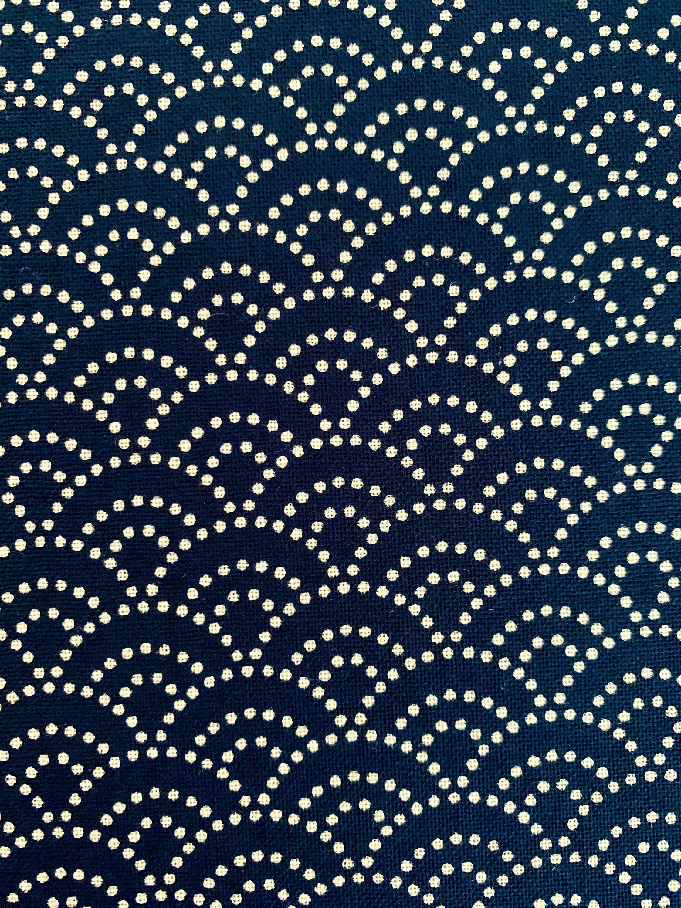 REMNANT Sevenberry Dotted Waves Japanese cotton fabric 88222-3-5 navy blue
