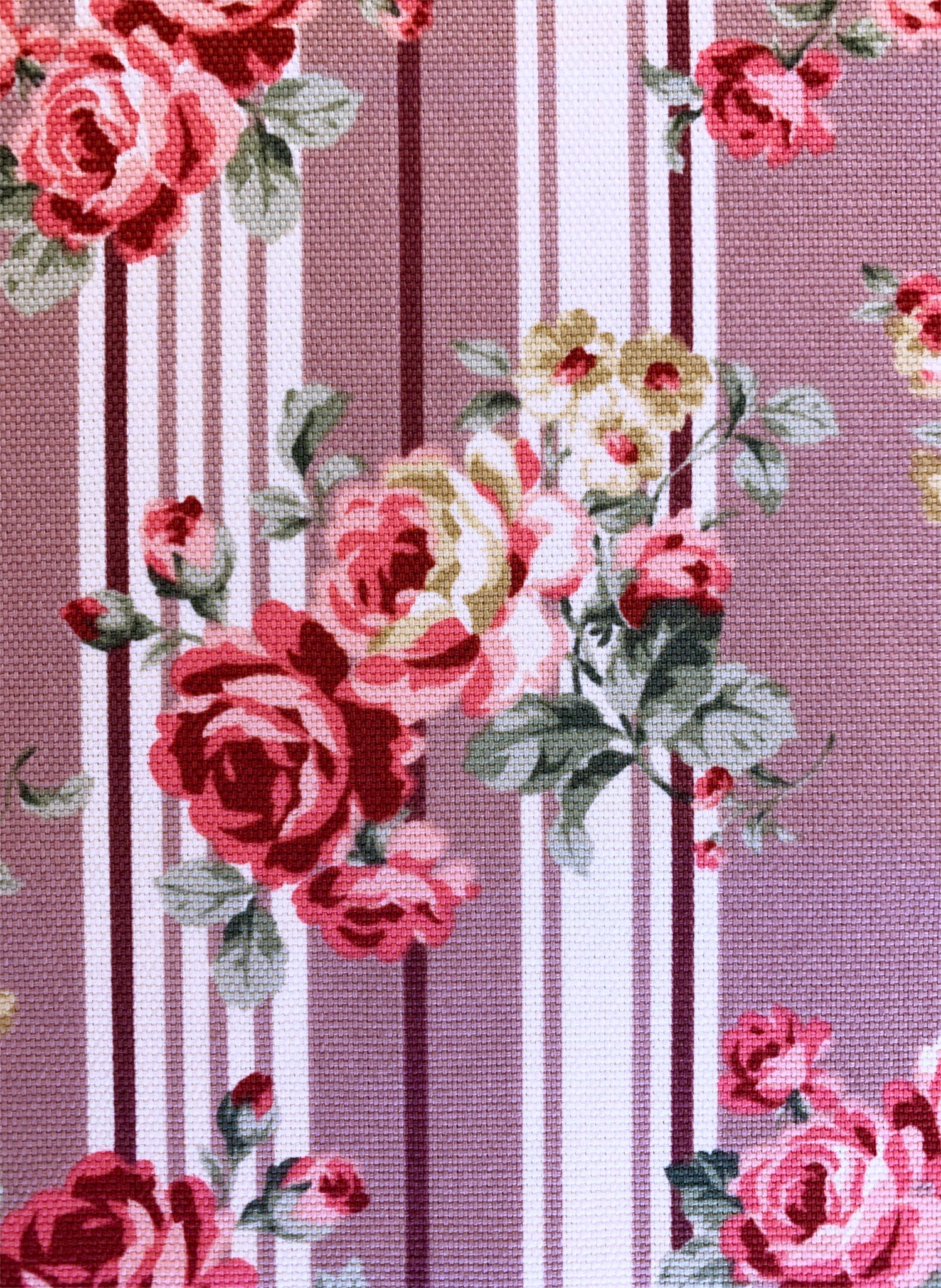 SALE: Antique Royal Stripe Japanese cotton canvas fabric AP35304-2D half yard lavender