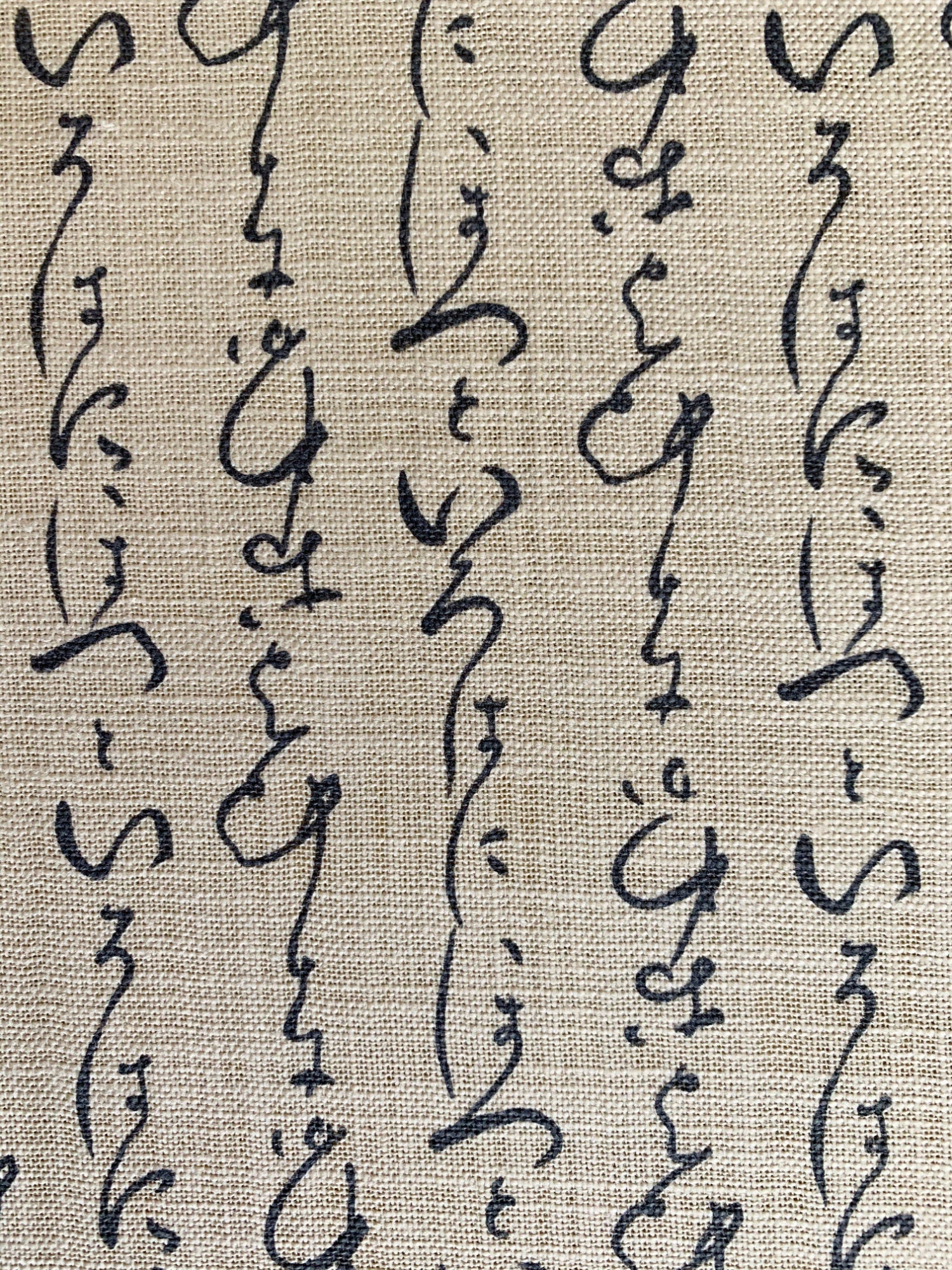 Calligraphy Sevenberry Japanese homespun cotton fabric 88225-5-1 beige gray