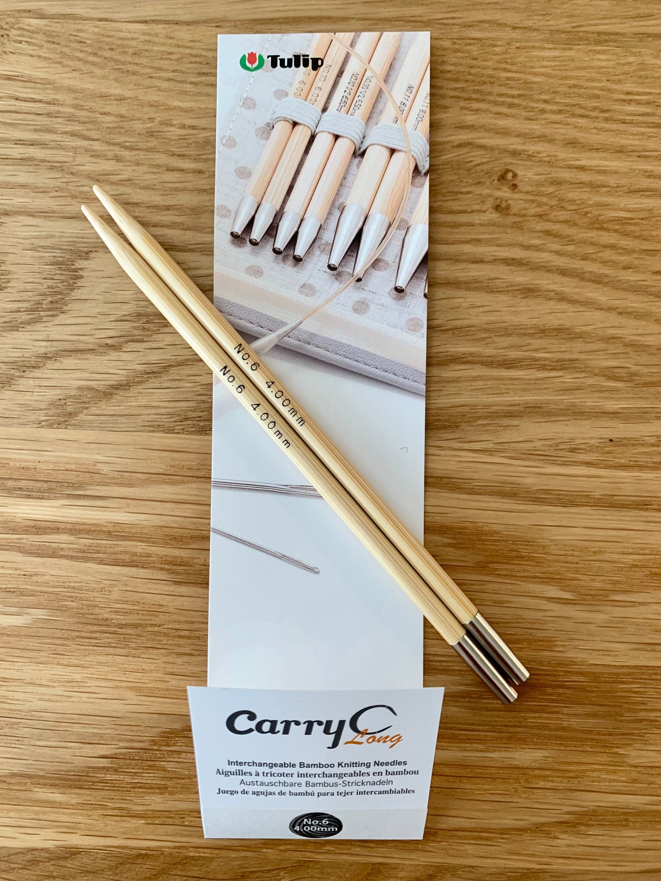 Tulip - CarryC Long Interchangeable Bamboo Knitting Needles - Various Sizes