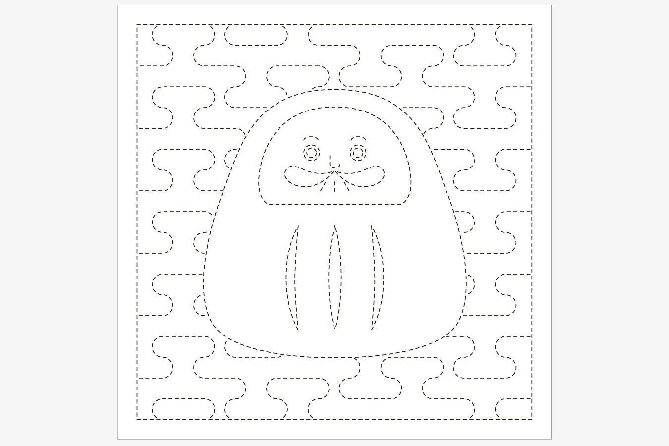 Daruma - Kasumi-Tsunagi Cotton Sashiko Fukin Sampler Cloth - Blue or White