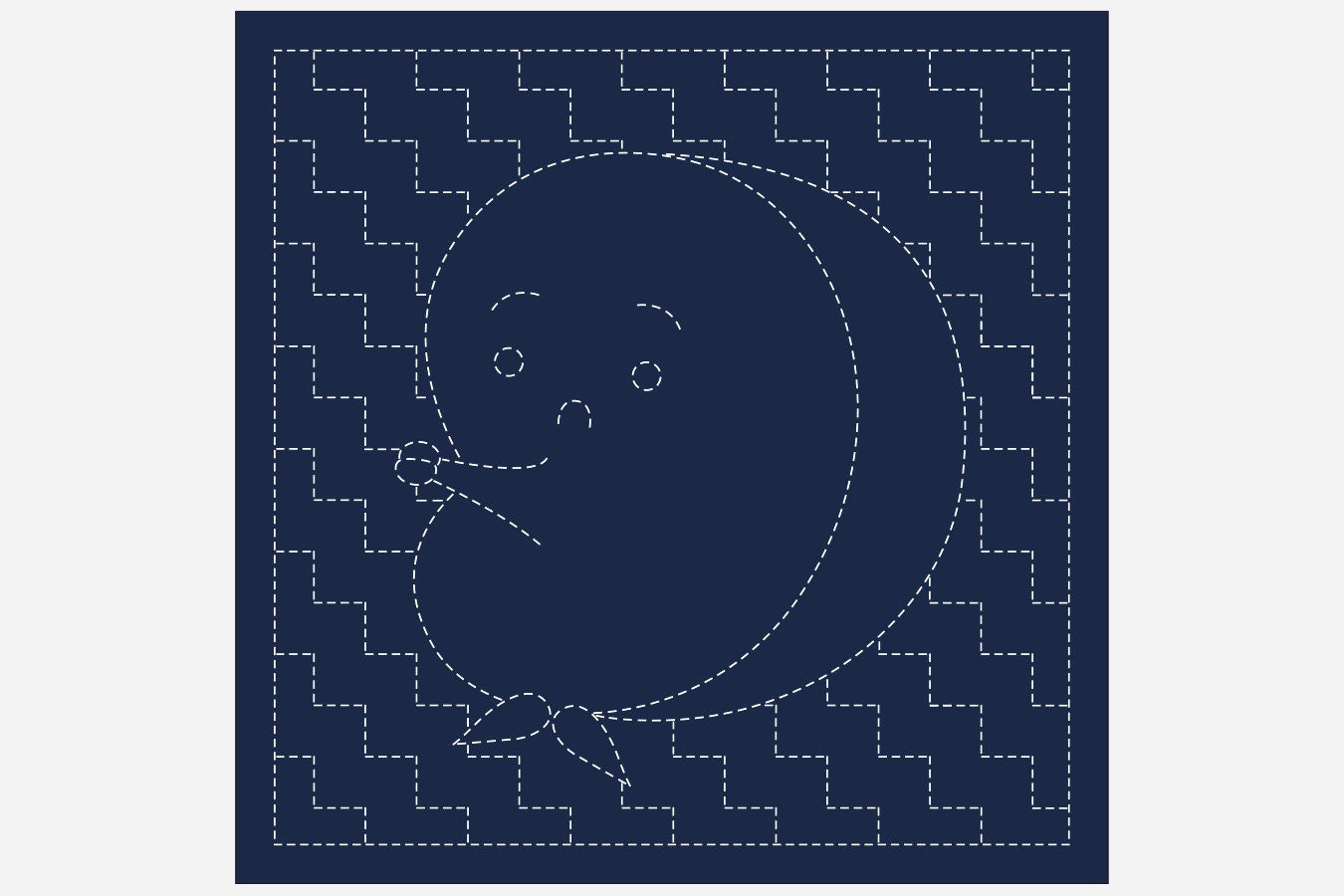 Daruma - Hyottoko Cotton Sashiko Fukin Sampler Cloth - Blue or White