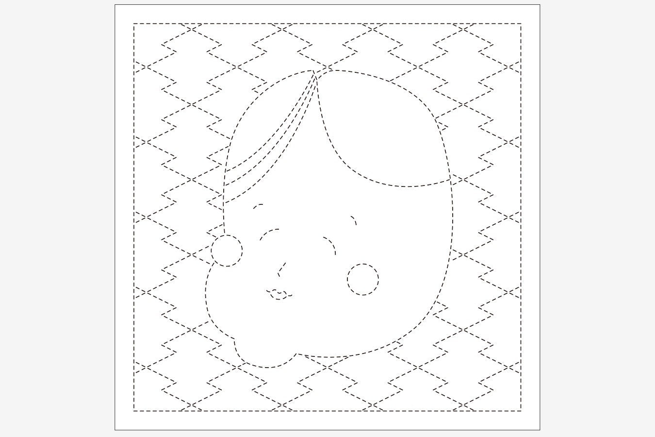 Daruma - Okame Cotton Sashiko Fukin Sampler Cloth - Blue or White