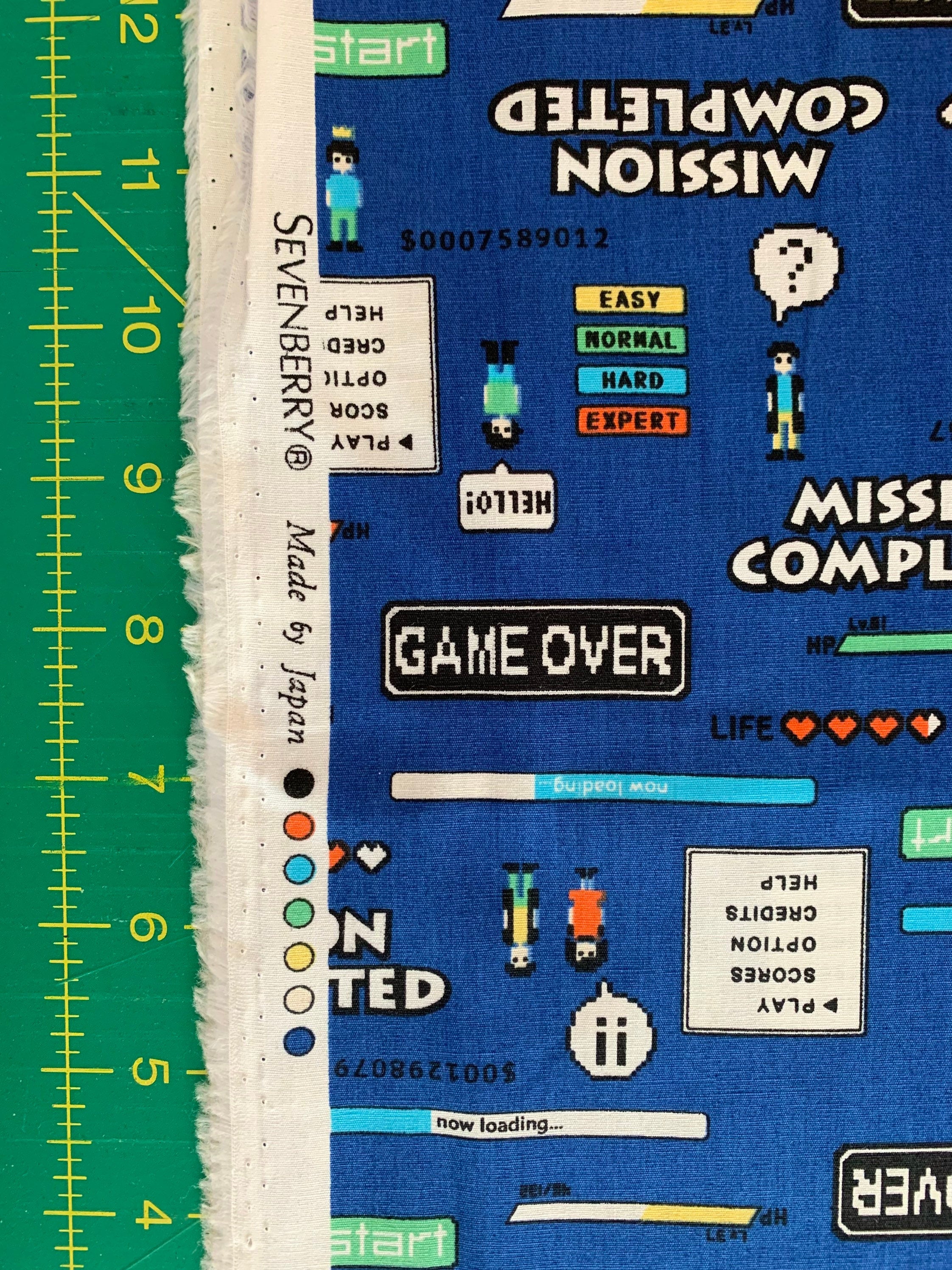Sevenberry - SALE Game Over Cotton Fabric - Blue