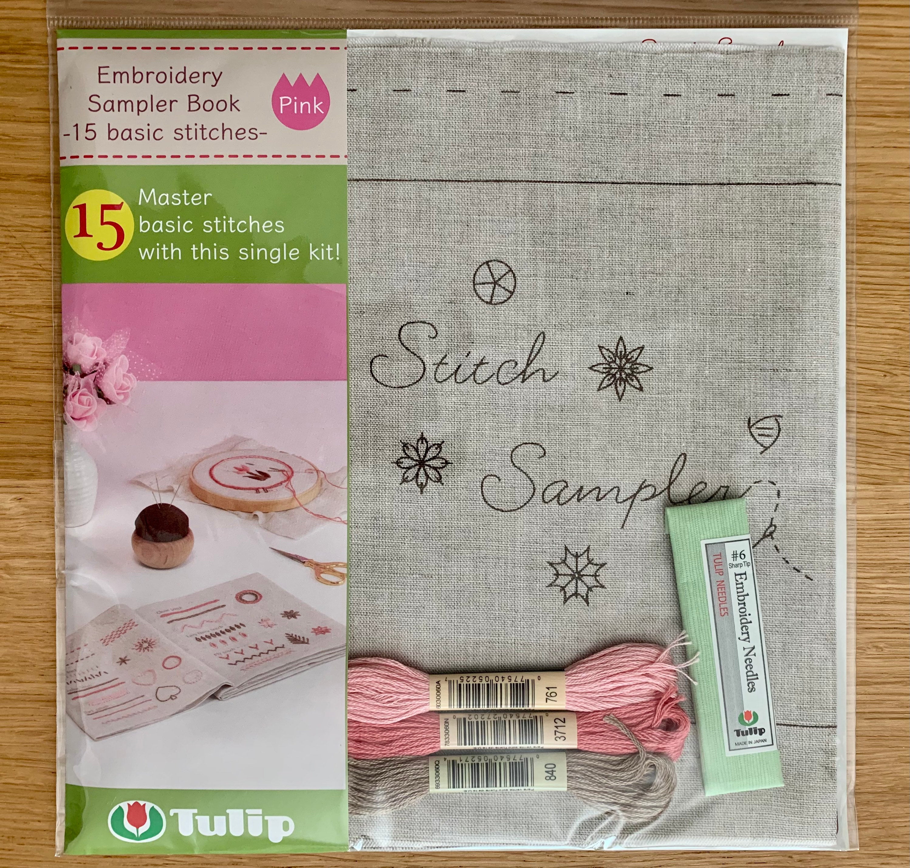 Tulip - Embroidery Sampler Book 15 Basic Stitches Pink