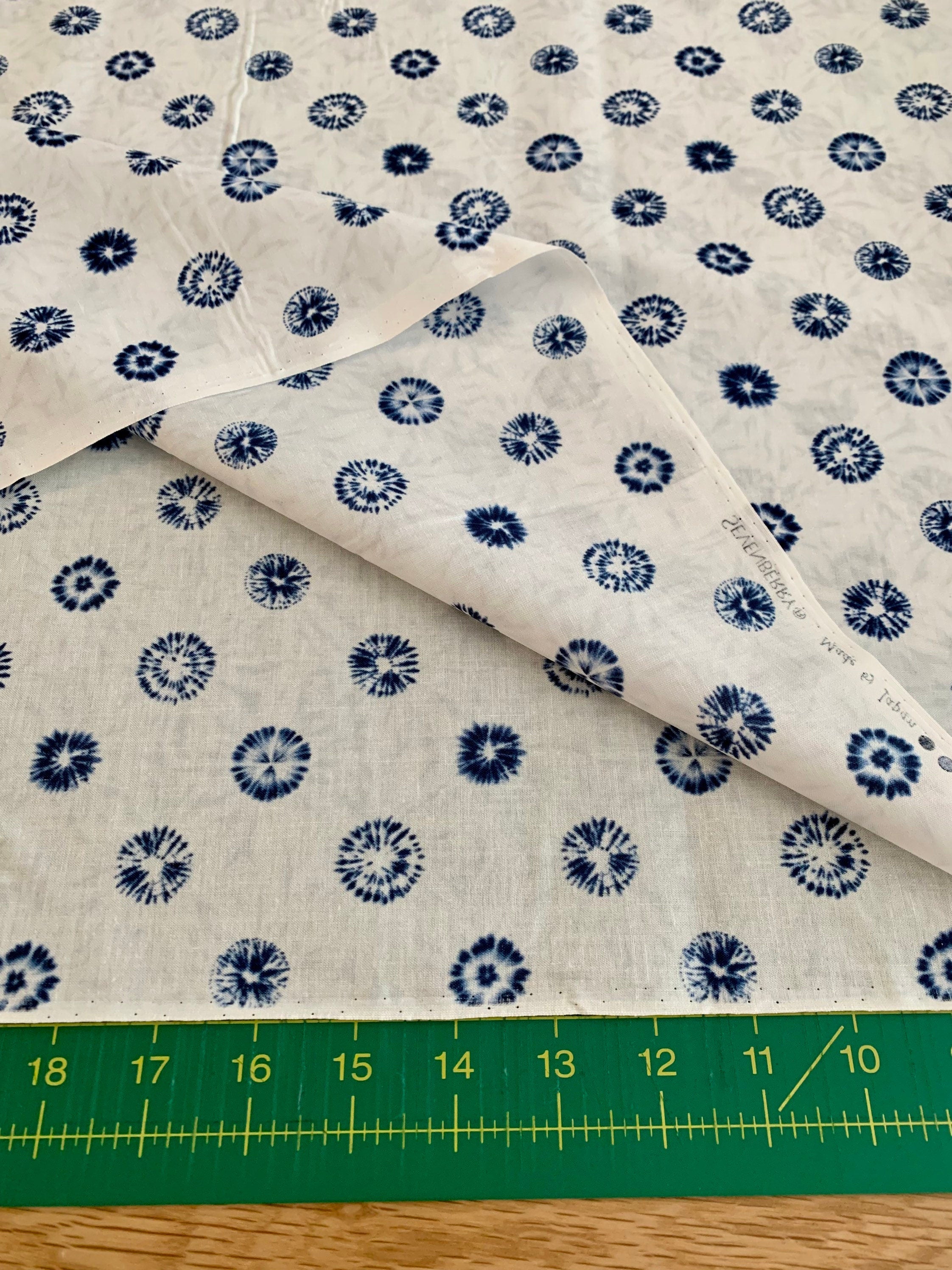 Printed Shibori style collection Sevenberry cotton fabric 850257-5-3 white