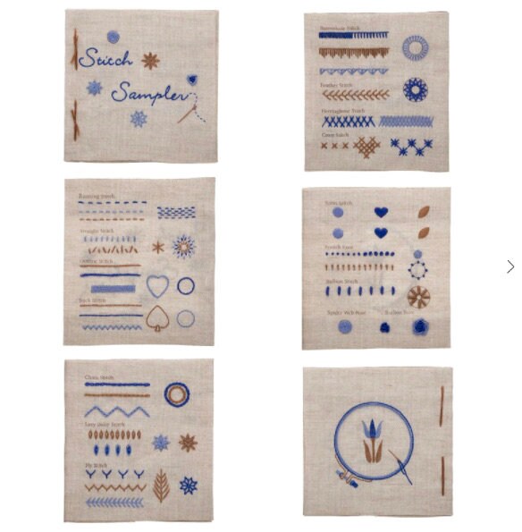 Tulip - Embroidery Sampler Book 15 Basic Stitches Blue