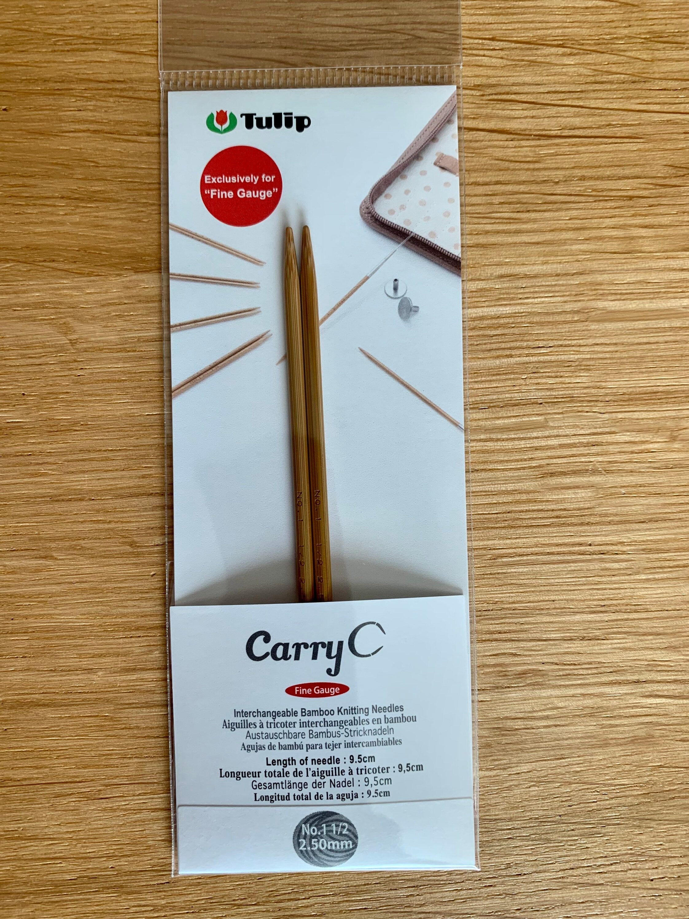 Tulip - CarryC Fine Gauge Interchangeable Bamboo Knitting Needles - Various Sizes