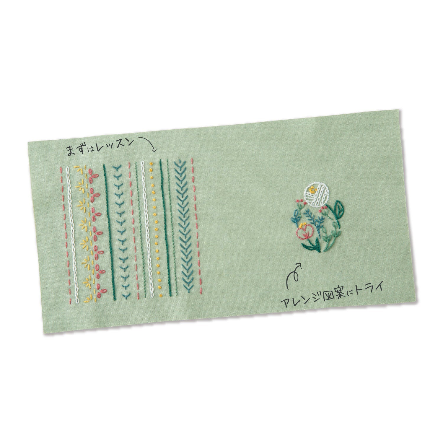 Olympus - Garden Party Level 1 Embroidery Sampler Kit - Green