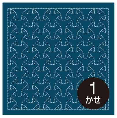 Olympus #2015 Maru Bishamon Japanese sashiko sampler cotton cloth Navy Blue