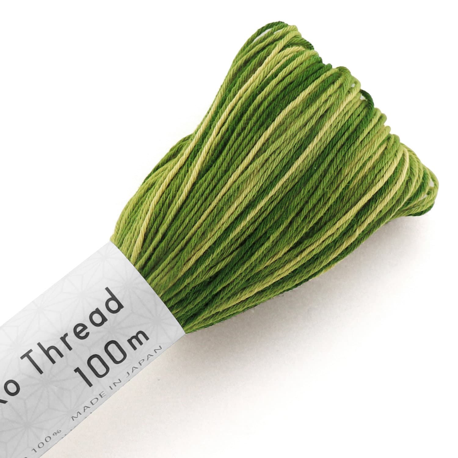 Olympus - Cotton Sashiko Thread 100m Skein - Color #155 Variegated Garden Greens