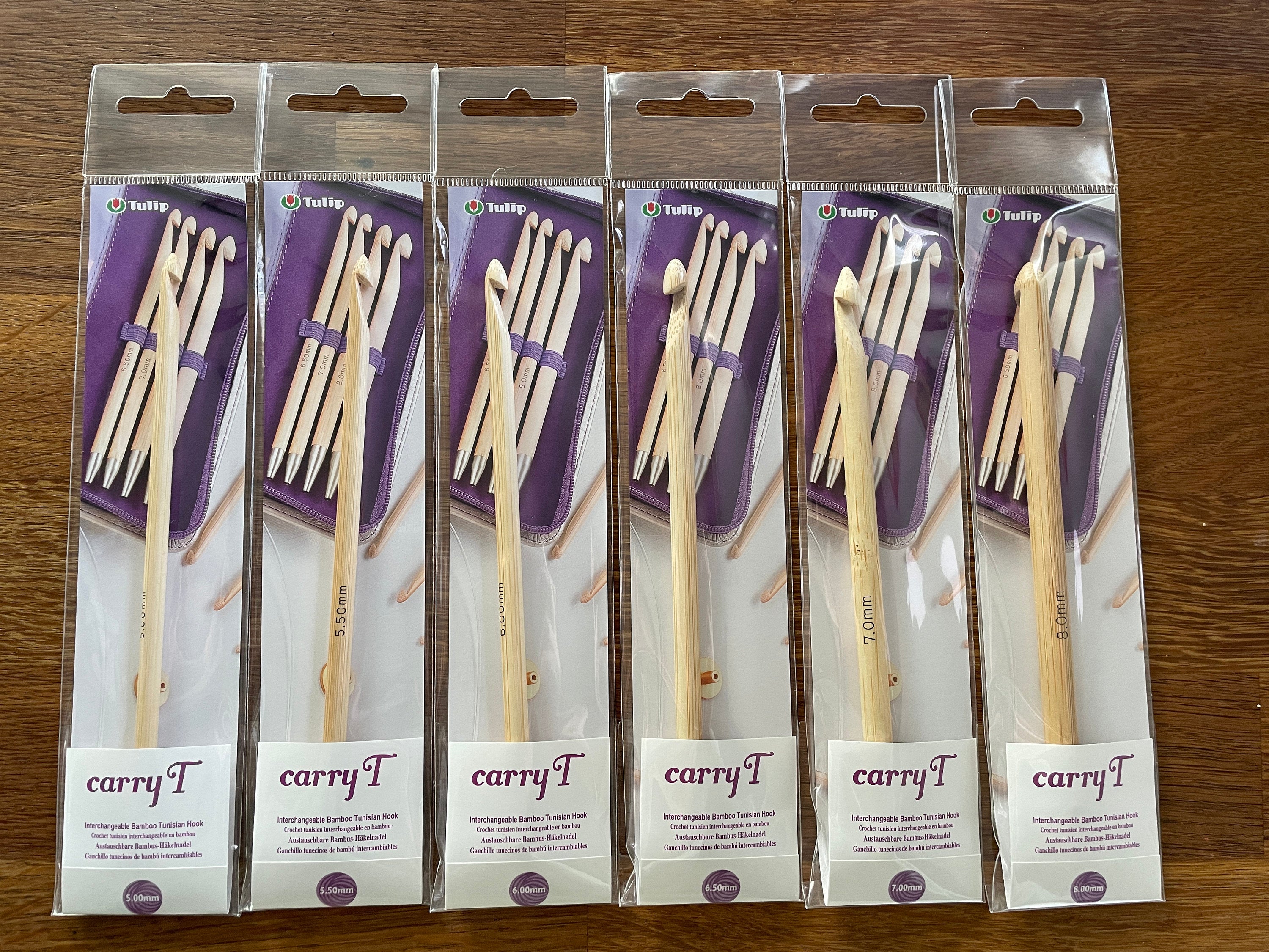 Tulip - CarryT Interchangeable Bamboo Tunisian Hook - Various Sizes
