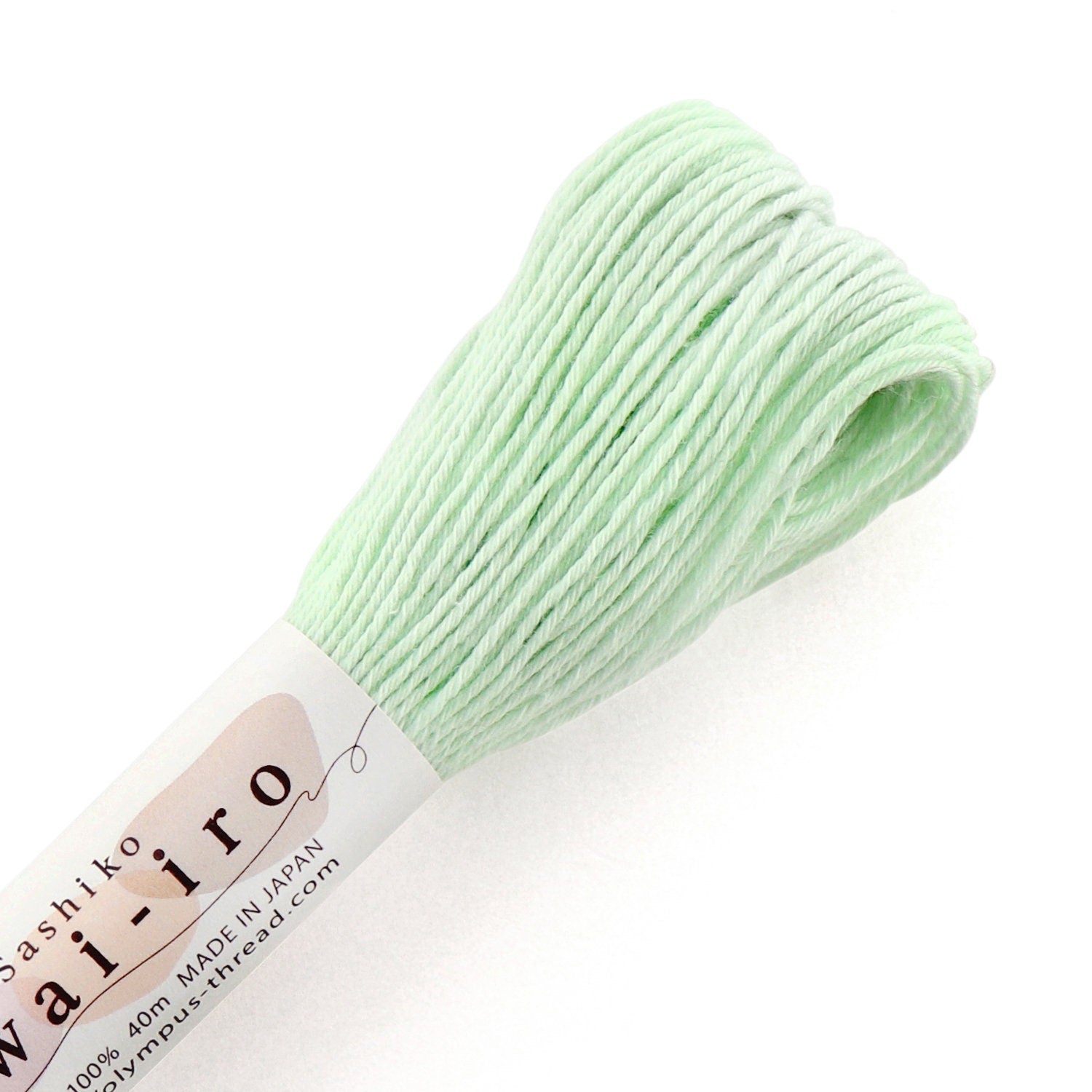 Olympus - Cotton Sashiko Thread 40m Skein - "Awai-Iro" Color #A3 Mint Cream