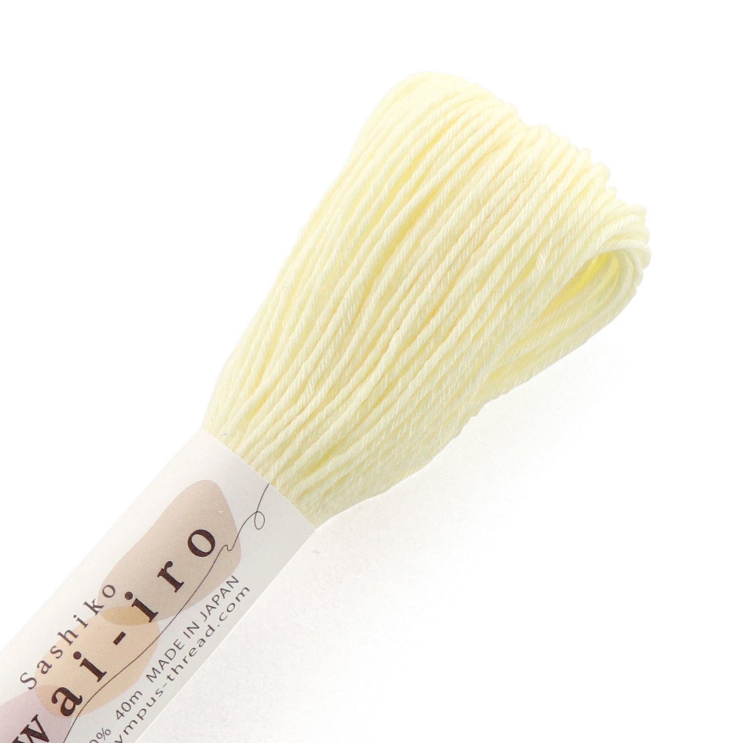 Olympus - Cotton Sashiko Thread 40m Skein - "Awai-Iro" Color #A2 Lemon Chiffon
