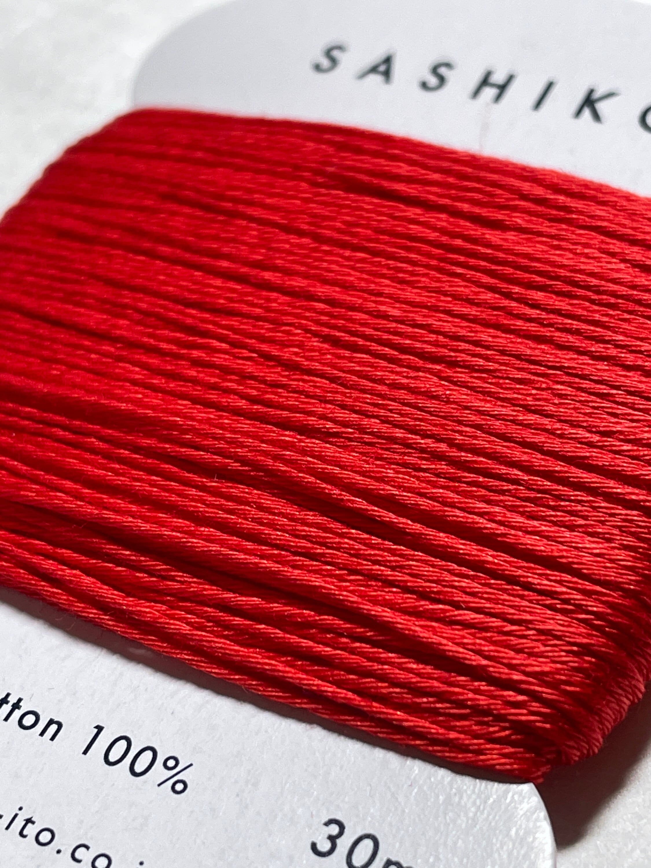 Daruma #213 RED Japanese Cotton SASHIKO thread 30 meter skein 20/6