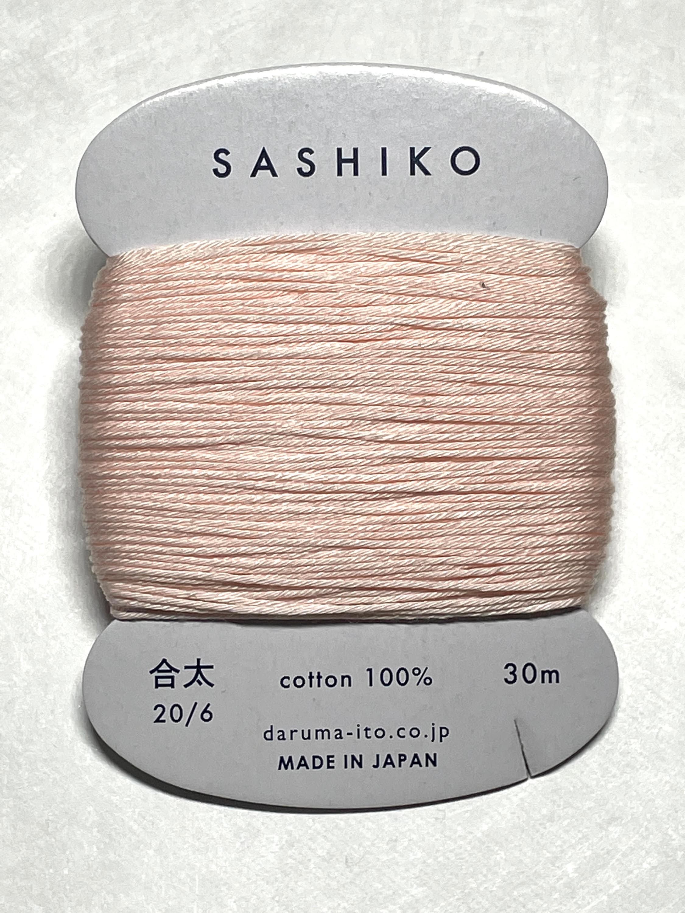 Daruma #209 CHERRY BLOSSOM Japanese Cotton SASHIKO thread 30 meter card 20/6