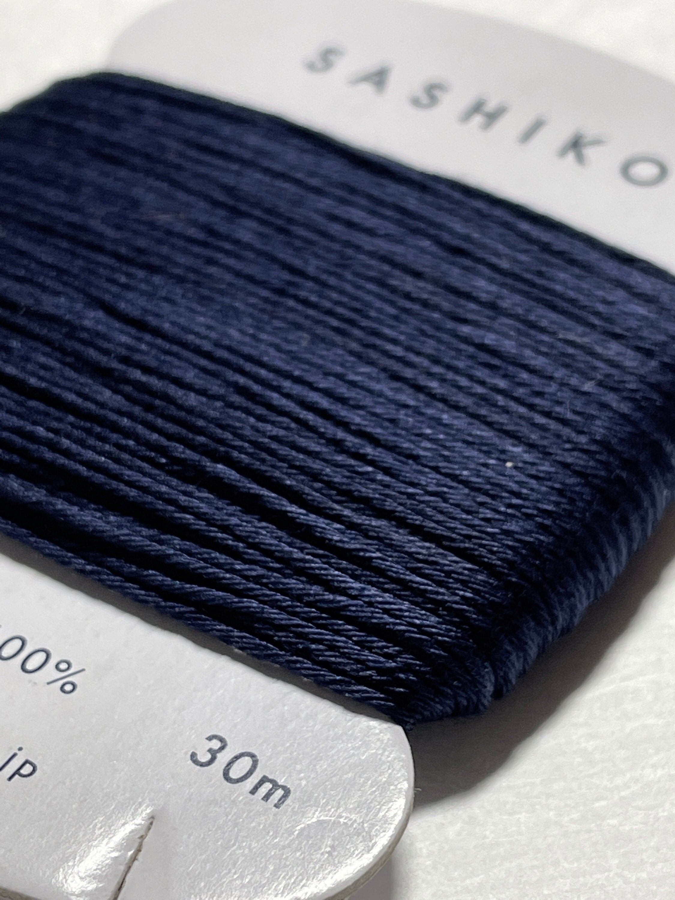 Daruma #216 DEEP INDIGO Japanese Cotton SASHIKO thread 30 meter card 20/6 濃あい deep blue