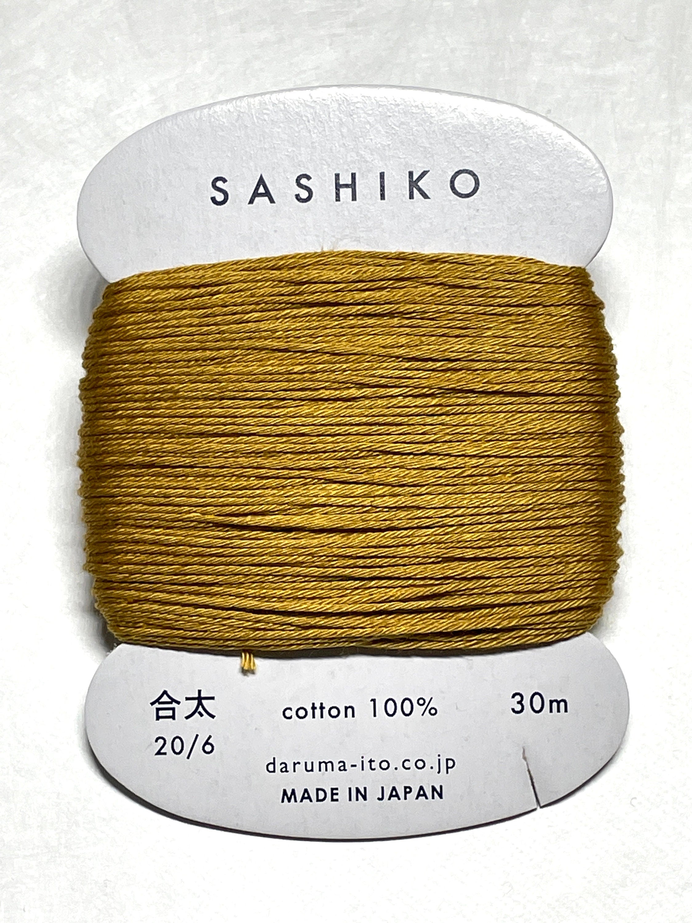 Daruma #220 BROWN GOLD Japanese Cotton SASHIKO thread 30 meter skein 20/6 金茶 golden tea