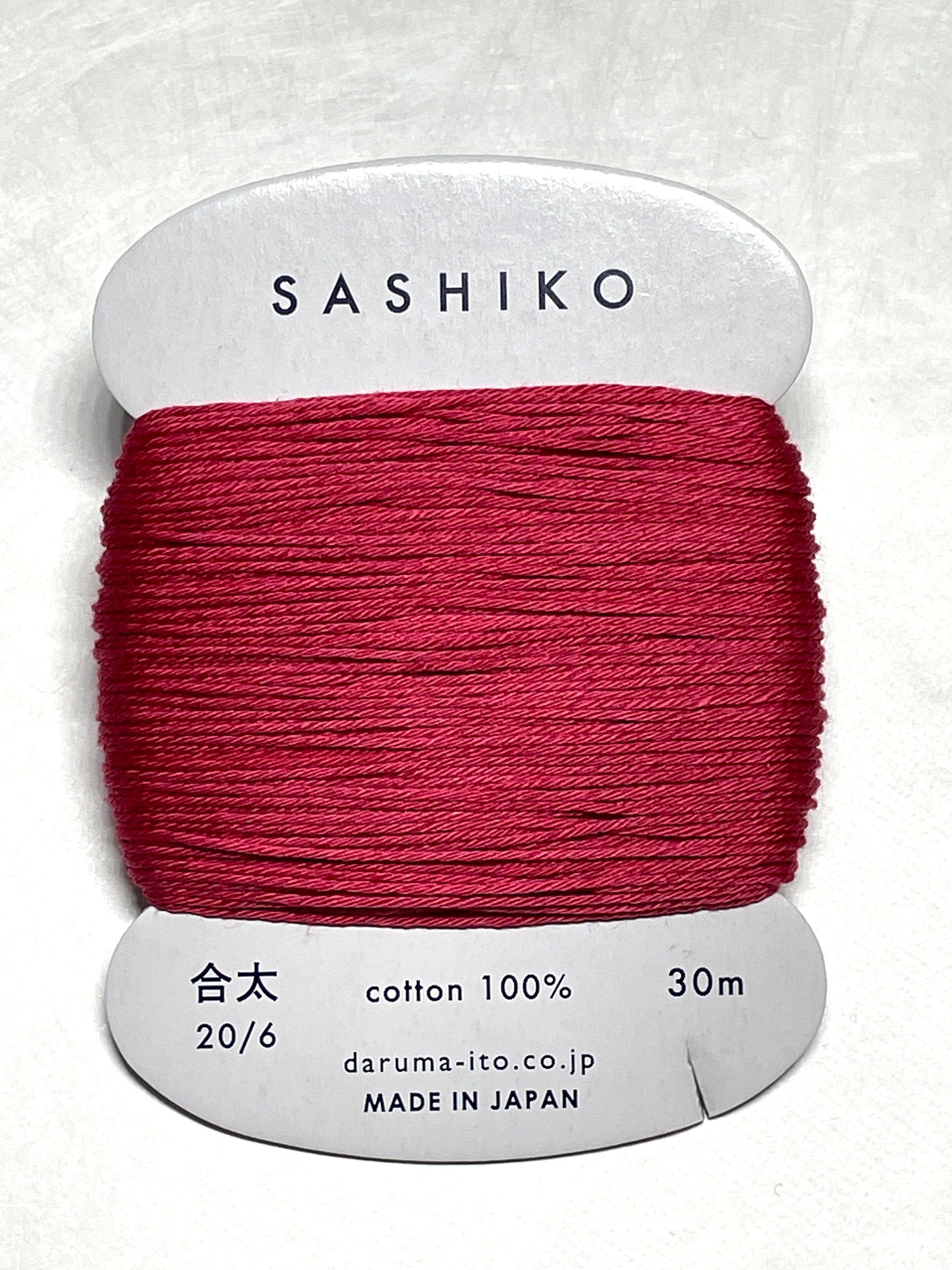 Daruma #221 MADDER RED Japanese Cotton SASHIKO thread 30 meter card 20/6 茜 red