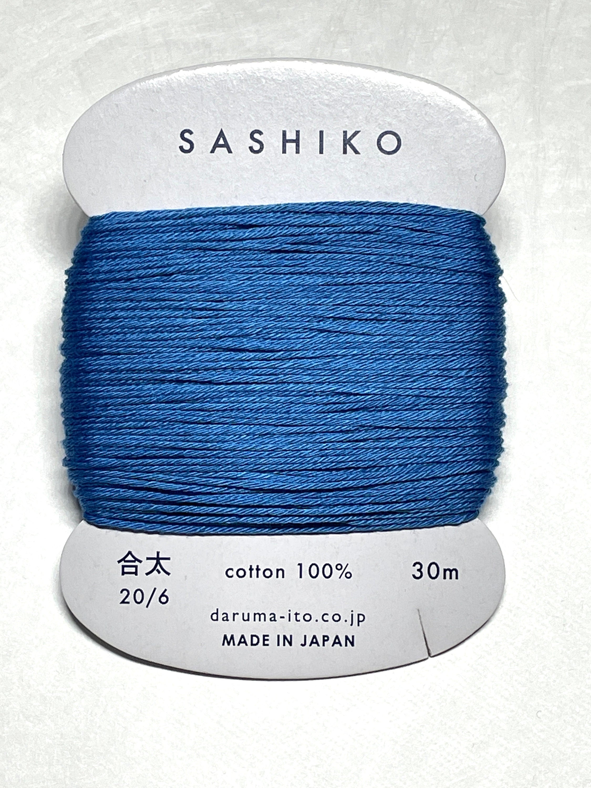 Daruma #225 LAPIS LAZULI Japanese Cotton SASHIKO thread 30 meter card 20/6 瑠璃 bright blue